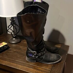 Black Mid Calf Boots